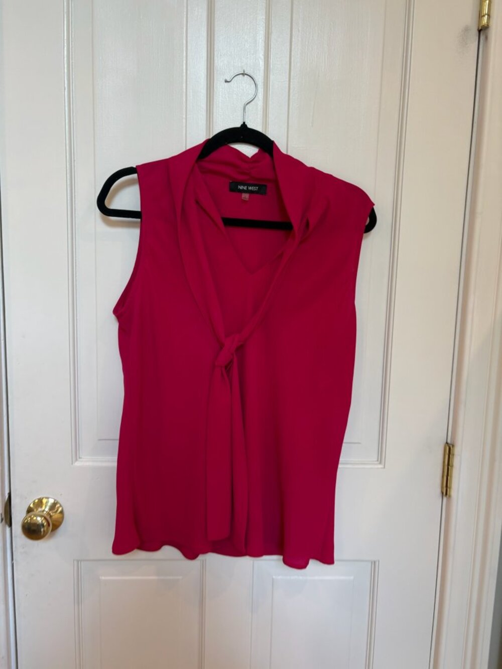 Nine West Sleeveless Tie-Front Shell Top